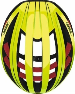 Gul Cykelhjälm Abus Aventor Neon Yellow -cykelaffär 77610 AVENTOR neonyellow top cmyk 3 jpg p